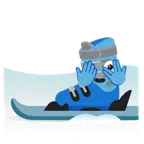 Ski + Gesicht mit durch die Finger linsendem Auge