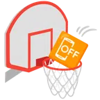 Basketball + Mobiltelefon aus