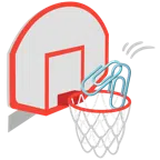 Basketball + verhakte Büroklammern