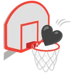Basketball + schwarzes Herz