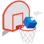 Basketball + Urne mit Wahlzettel
