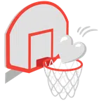 Basketball + weißes Herz