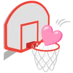 Basketball + pinkes Herz
