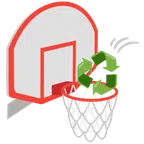 Basketball + Recycling-Symbol