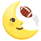 Football + Mondsichel mit Gesicht rechts