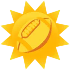 Football + Sonne mit Gesicht