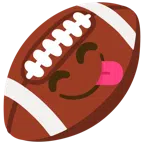 Football + sich die Lippen leckendes Gesicht