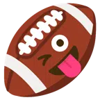 Football + zwinkerndes Gesicht mit herausgestreckter Zunge
