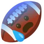Football + besorgtes Gesicht mit Schweißtropfen