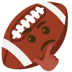 Football + nachdenkendes Gesicht