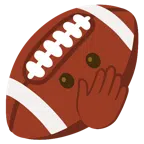 Football + Gesicht mit offenen Augen und Hand über dem Mund