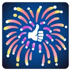pollice in su + fuochi d’artificio