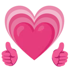 pollice in su + cuore che cresce