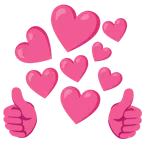 pollice in su + cuore con freccia