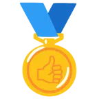 pollice in su + medaglia d’oro