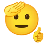 pollice in su + faccina che fa il saluto