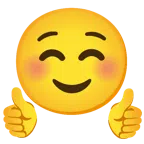 pollice in su + faccina sorridente