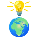 Glühbirne + Globus mit Europa und Afrika