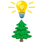 Glühbirne + Nadelbaum