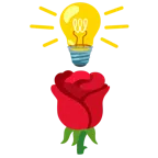 Glühbirne + Rose