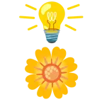 Glühbirne + gelbe Blüte