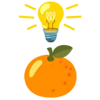 Glühbirne + Mandarine