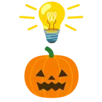 Glühbirne + Halloweenkürbis