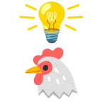 Glühbirne + Huhn