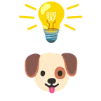 Glühbirne + Hundegesicht
