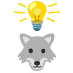 Glühbirne + Wolf