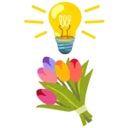 Glühbirne + Blumenstrauß