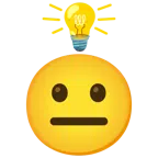 Glühbirne + neutrales Gesicht