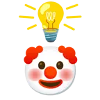 Glühbirne + Clown-Gesicht