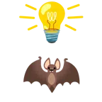 Glühbirne + Fledermaus