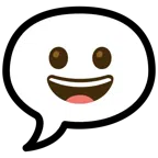 speech balloon + grinning face
