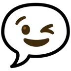 speech balloon + winking face