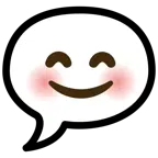 speech balloon + smiling face with smiling eyes