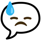 speech balloon + downcast face with sweat