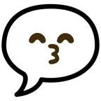 speech balloon + kissing face with smiling eyes