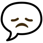 speech balloon + disappointed face