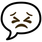 speech balloon + persevering face