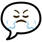 speech balloon + face with steam from nose