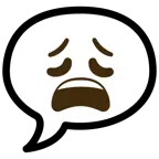 speech balloon + weary face