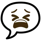 speech balloon + tired face