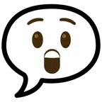 speech balloon + astonished face