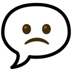 speech balloon + slightly frowning face