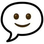 speech balloon + slightly smiling face