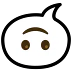 speech balloon + upside-down face