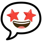 speech balloon + star-struck