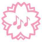 fiore bianco + note musicali